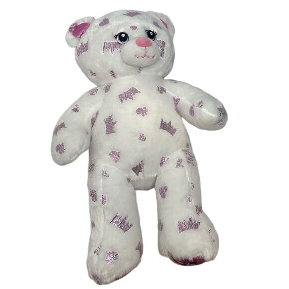 BUILD A BEAR Limited Edition Disney Princess Crown Print Bear - Picture 1 of 10